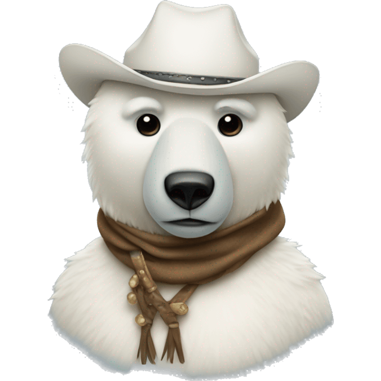 polar bear with a fancy mask and cowboy hat emoji