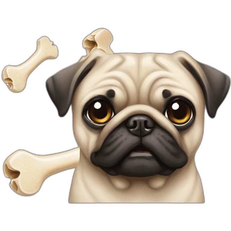 Pug and bone emoji