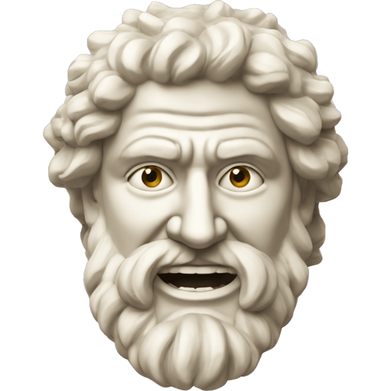 Ancient Greek King Odysseus Statue Face Only, Laughing out loud, Off-white emoji