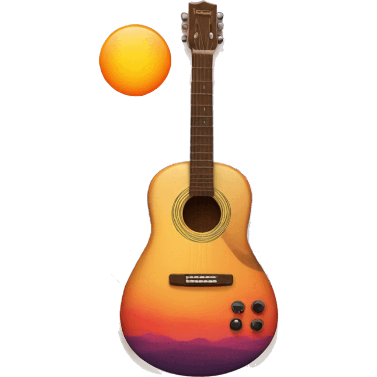 Sunset with guitar emoji