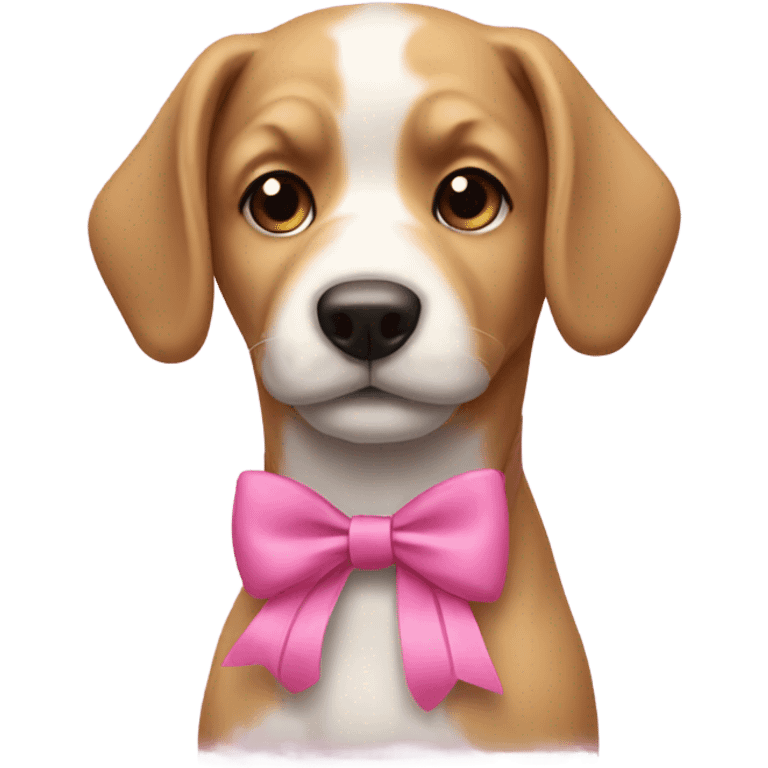 Dog with a pink bow emoji