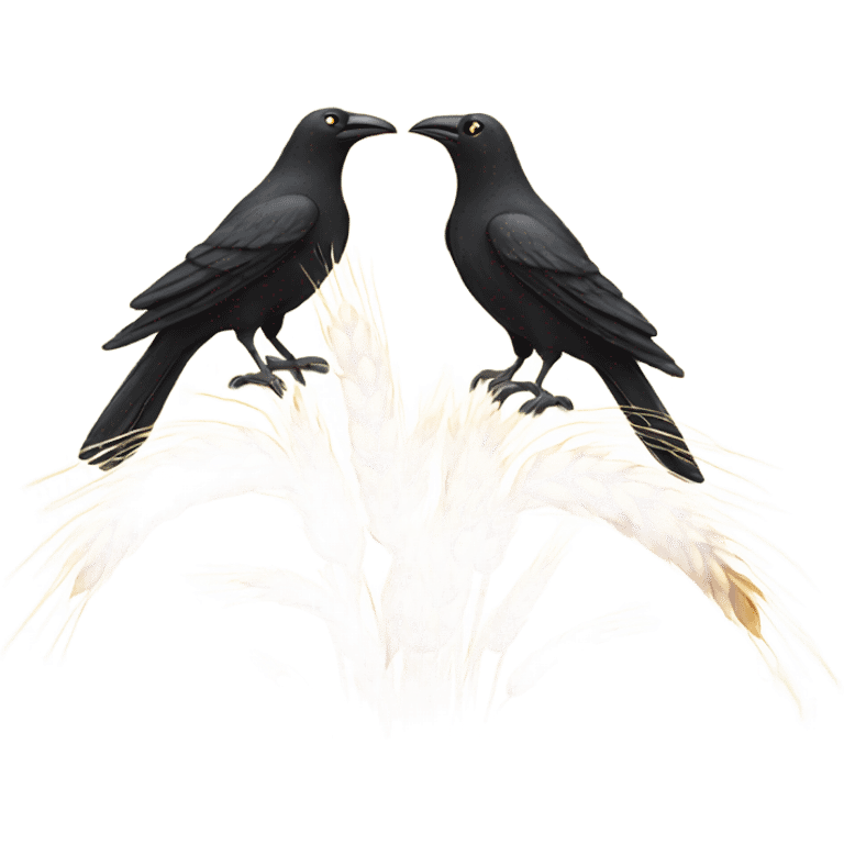 Wheat with crows emoji