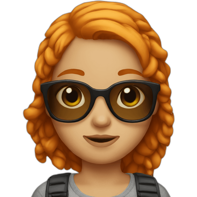 Ginger girl with sunglasses emoji