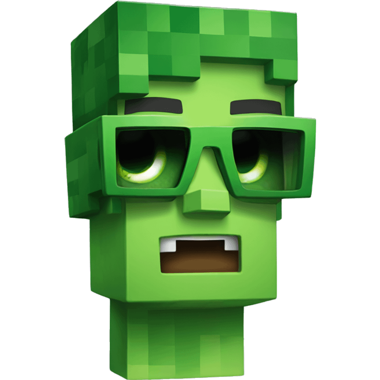 Minecraft creeper wearing sunglasses emoji