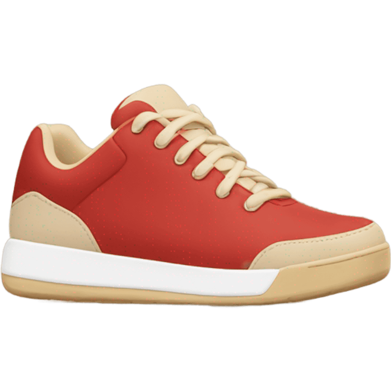 red and beige sneakers on feet emoji