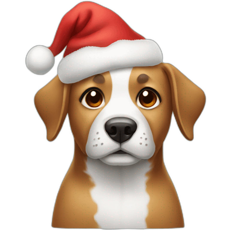 dog with christmas hat emoji