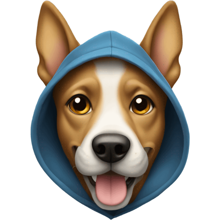 dog wearing a hoodie drinking a beer emoji