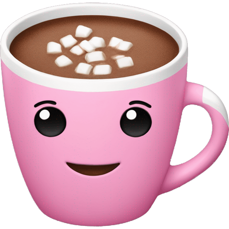 hot chocolate in pink mug emoji