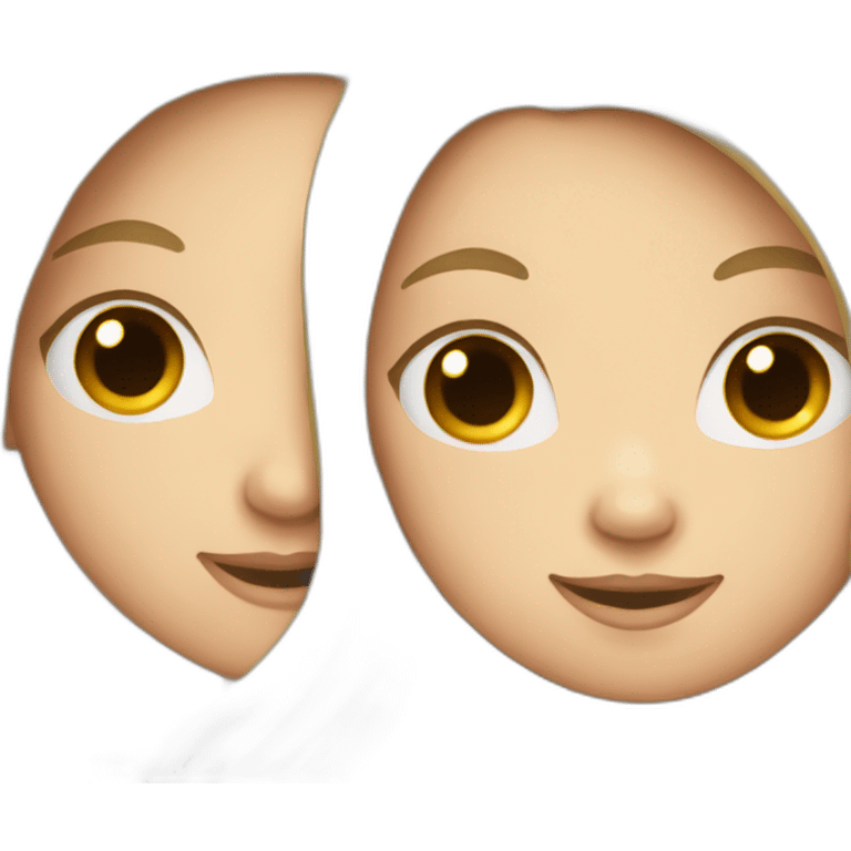 2 white girls with long hair hugging each other  emoji