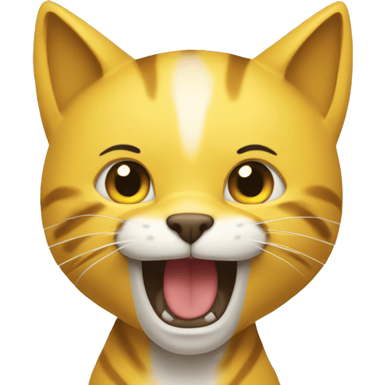 La cara de un gatito amarillo llorando con todas sus fuerzas emoji