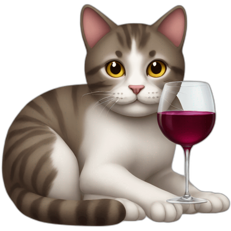 A cat drink wine emoji