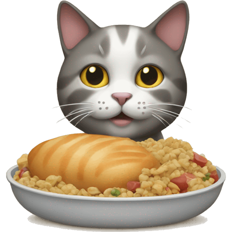 Cat with food emoji