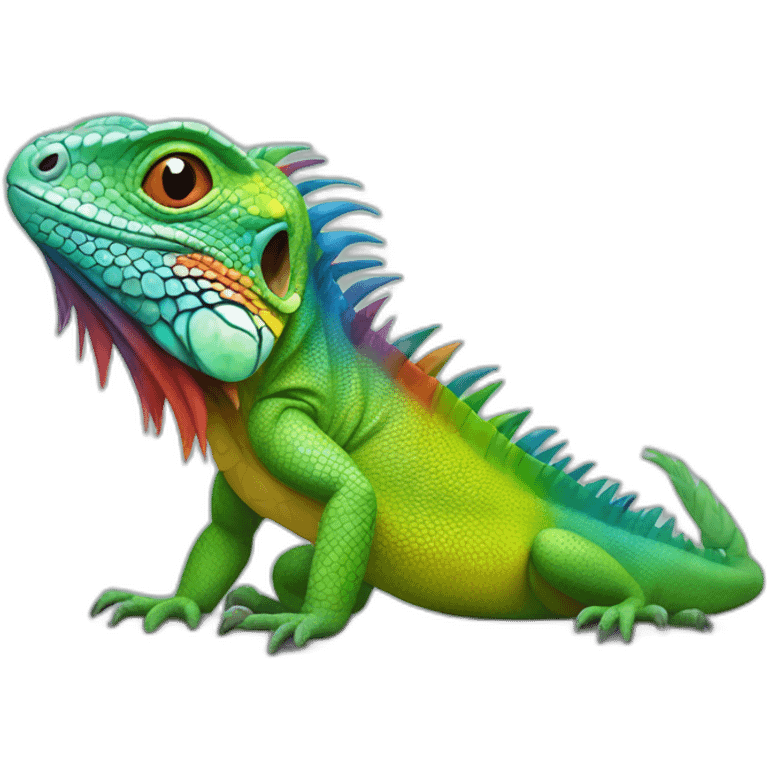 Rainbow iguana emoji