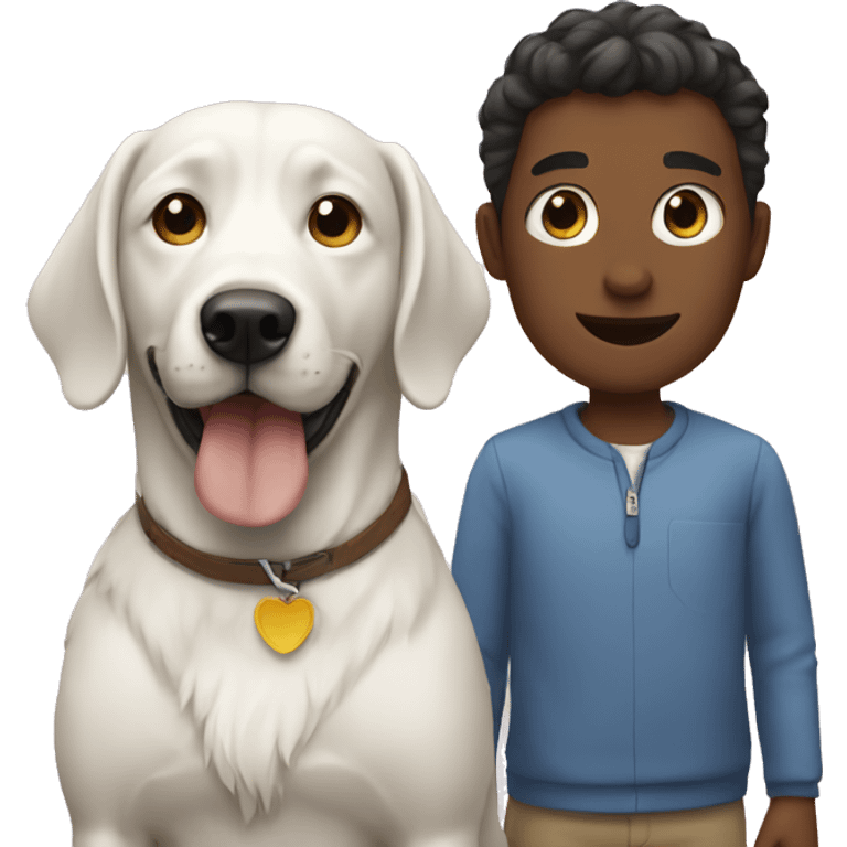 person alongside a dog emoji