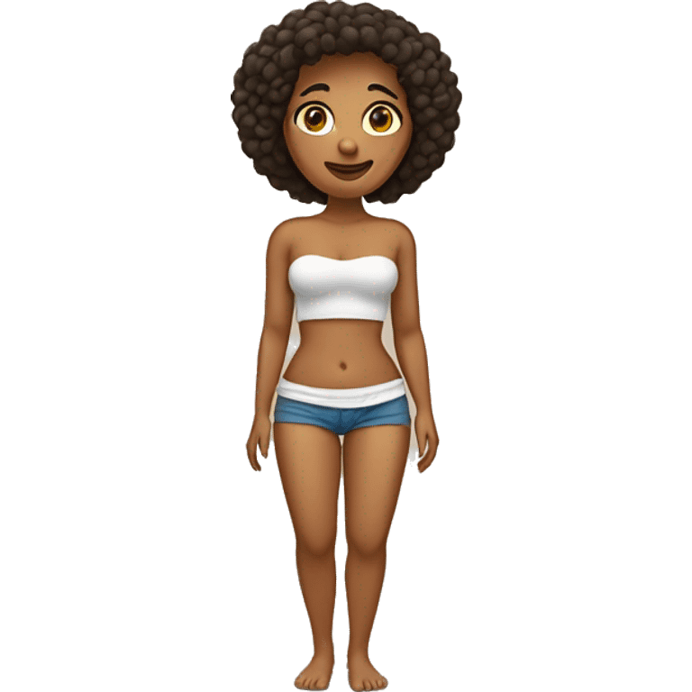 Tan skin woman with wide hips, small waist emoji