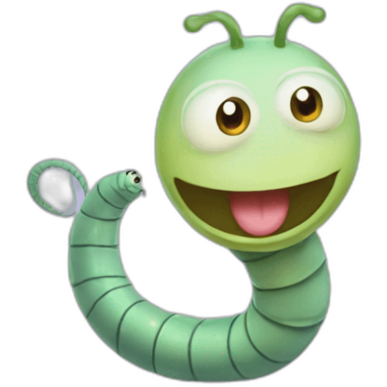 cute friendly worm emoji