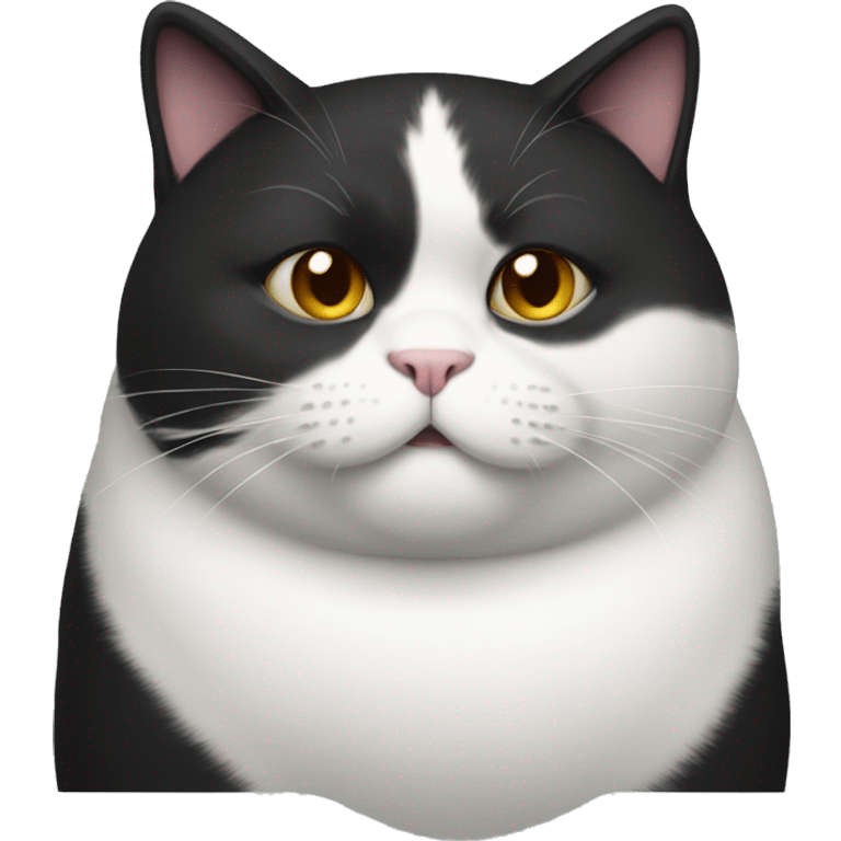 Black and white fat cat emoji