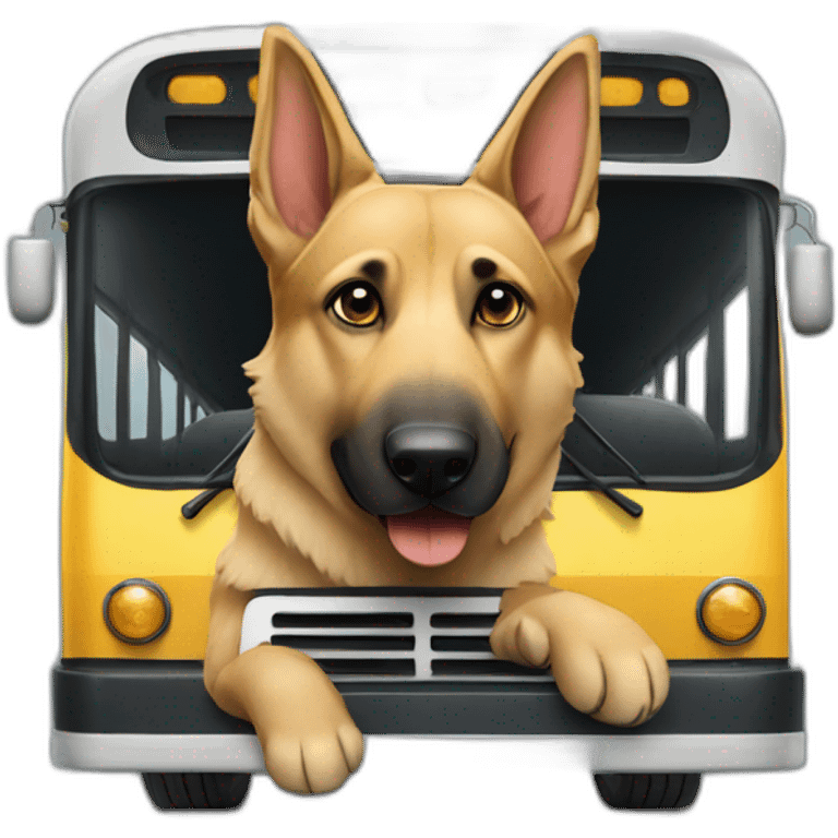 german sheppard drive a bus emoji