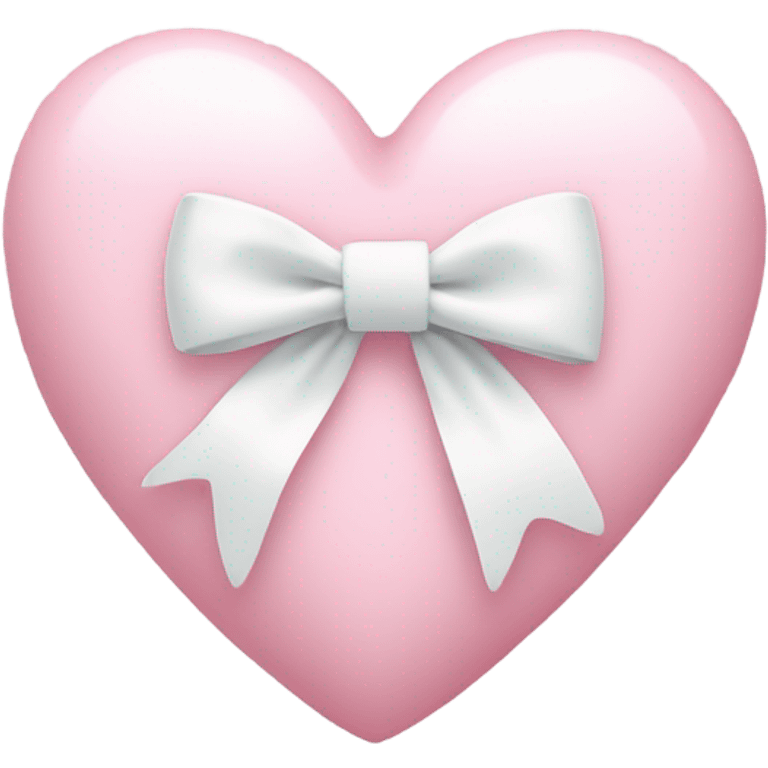 Pastel pink heart with white bow emoji