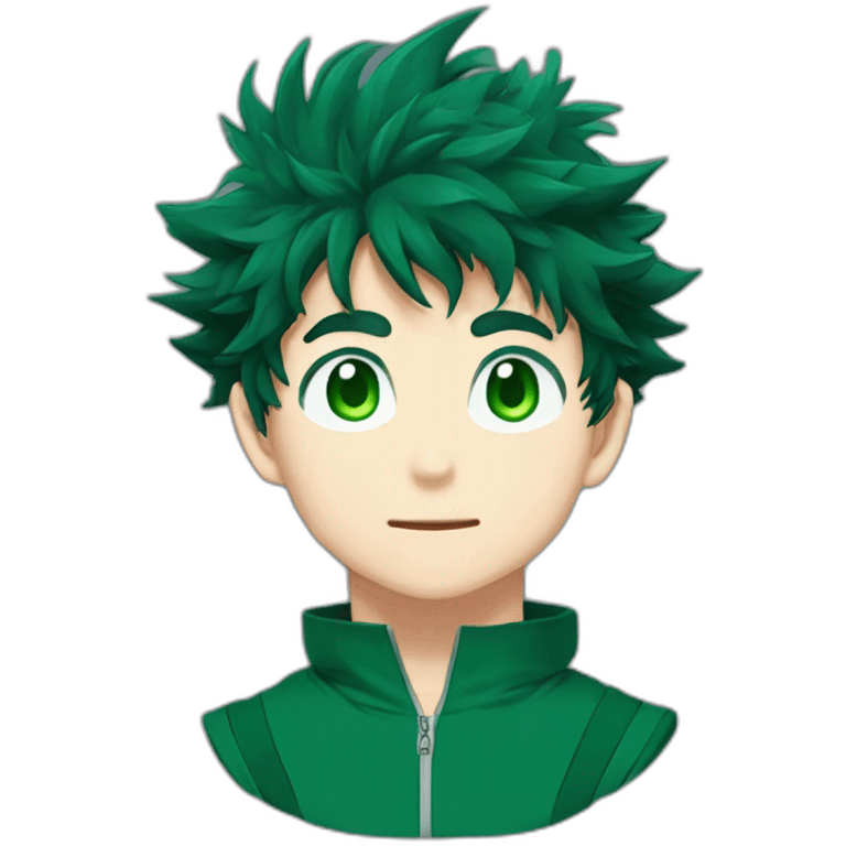 Izuku midoriya with green eyes emoji