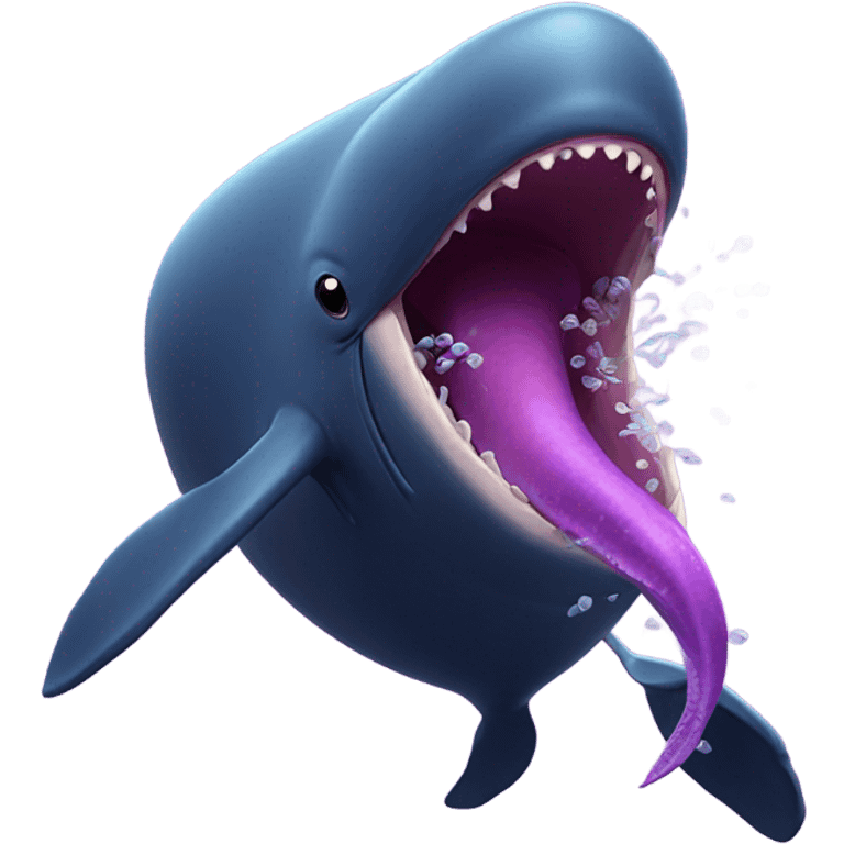 purple sperm whale swimming with open mouth emoji