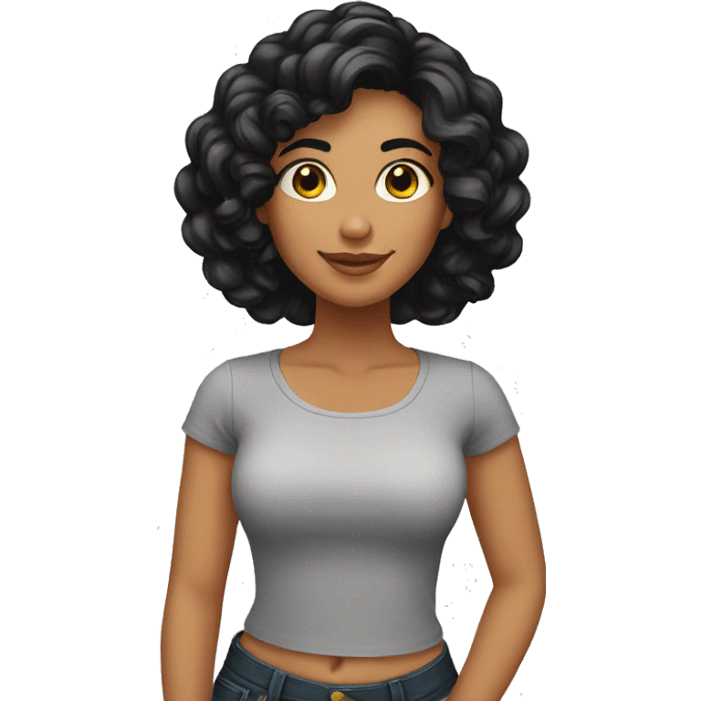 Chica latina con cabello negro emoji