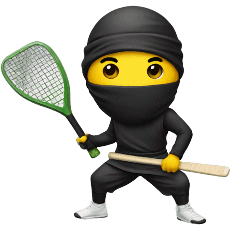 Ninja with pickleball paddle emoji