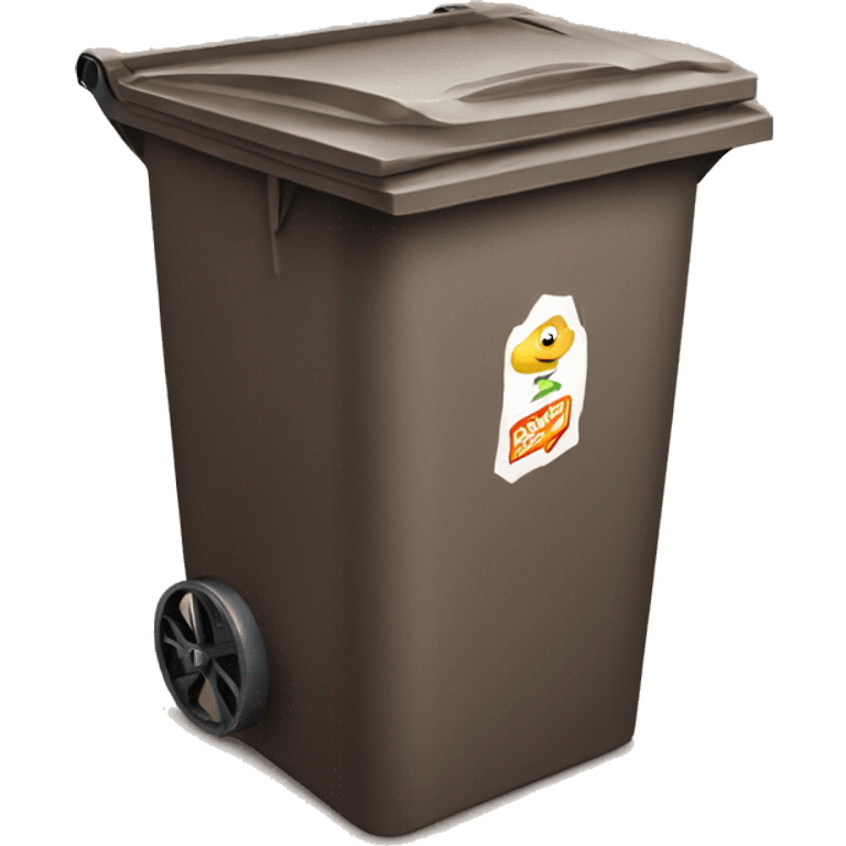 Dustbin wheeli brown emoji