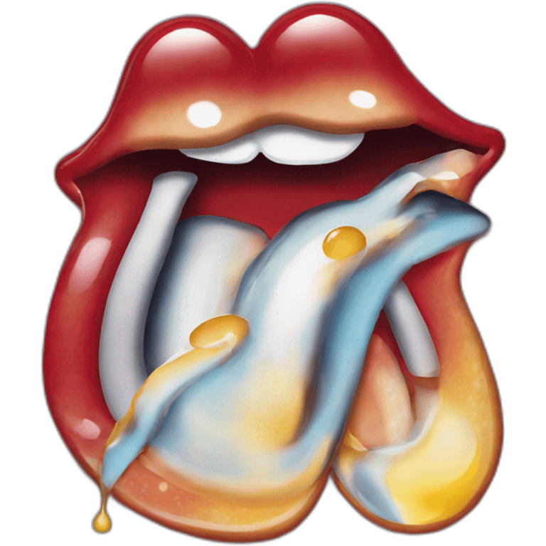 Rolling Stones band logo as liquid emoji