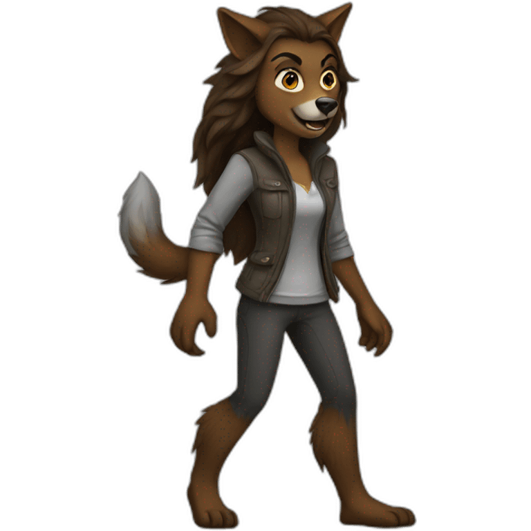 Female werewolf  emoji