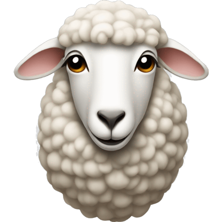 sheep with a sacrum as a face emoji