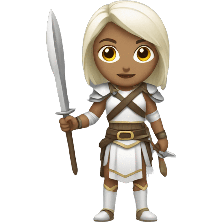 Warrior - white - female emoji