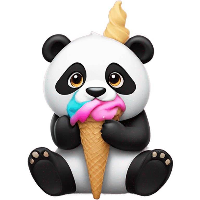 Panda eating ice cream emoji