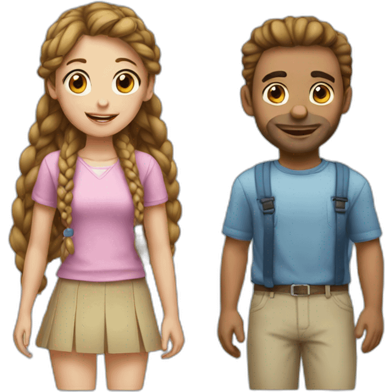 man loves girl with pigtails emoji