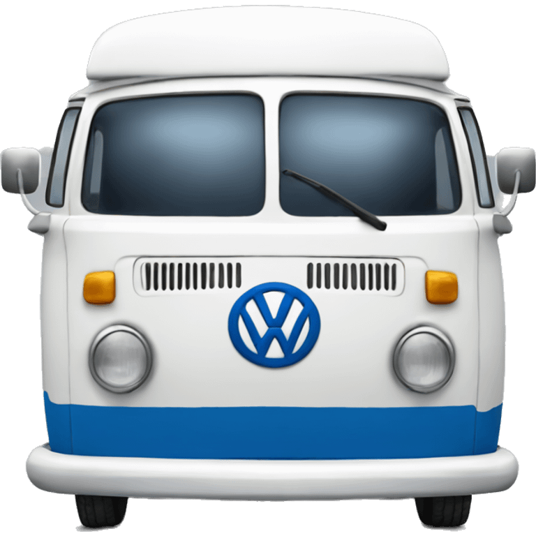 A blue and white 1977 vw bus emoji