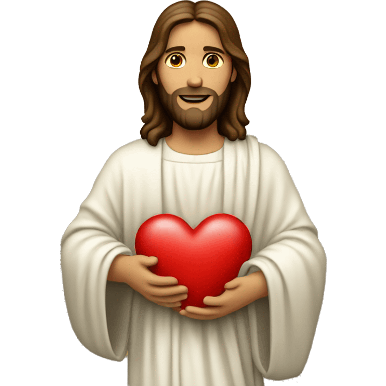 jesus christ holding a heart emoji