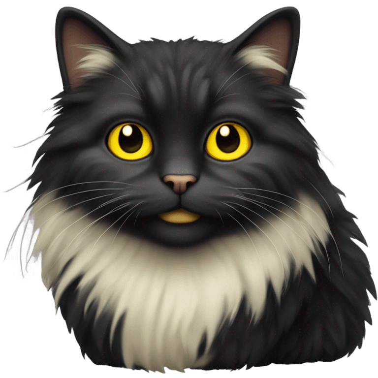 black and yellow fluffy cat emoji