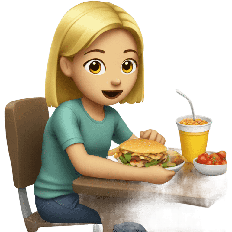 Girl eating food emoji