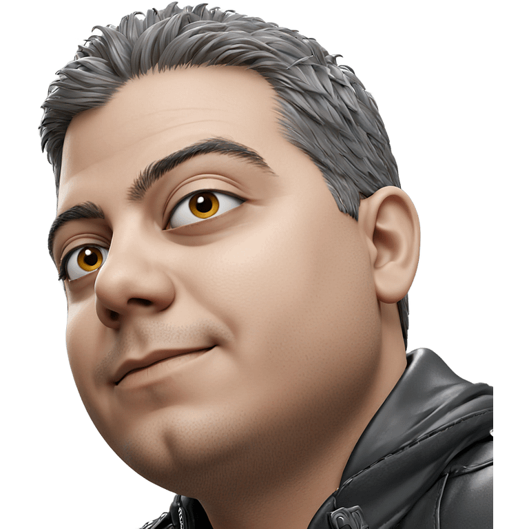 male portrait in leather jacket emoji