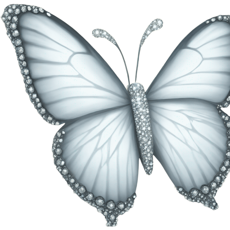 White butterfly with diamonds emoji