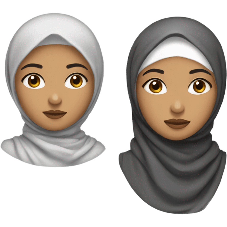 hijabi brown asian girl narow eyebrows small puff lips and round face and almond eyes emoji