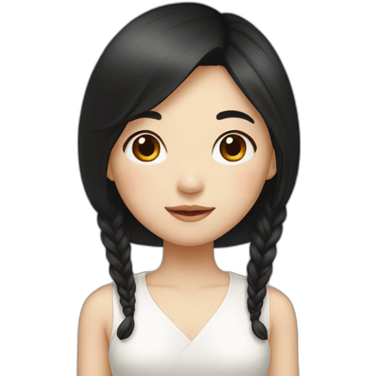 Korean girl with black longhair  emoji