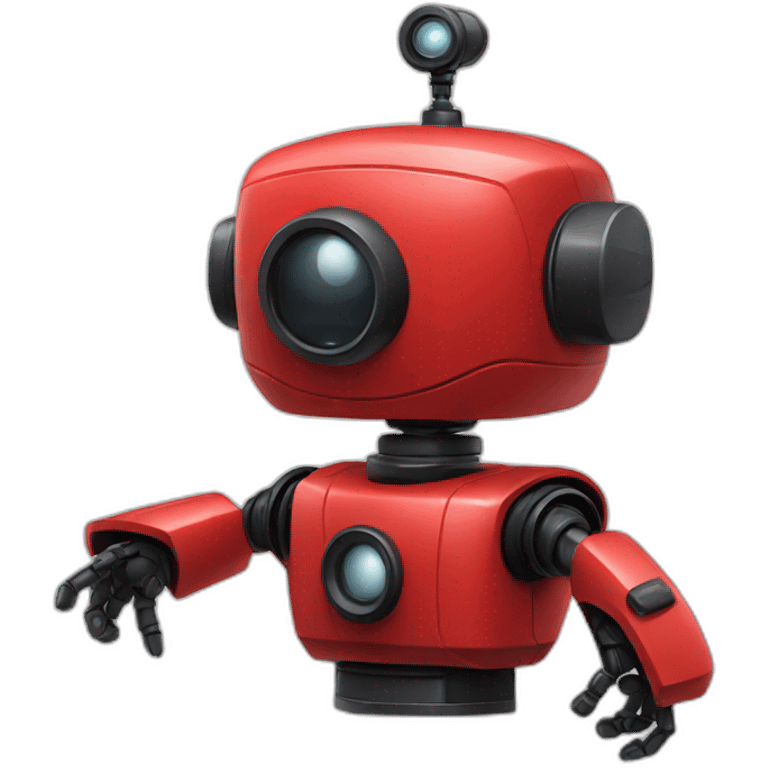 red robot with black domed head emoji