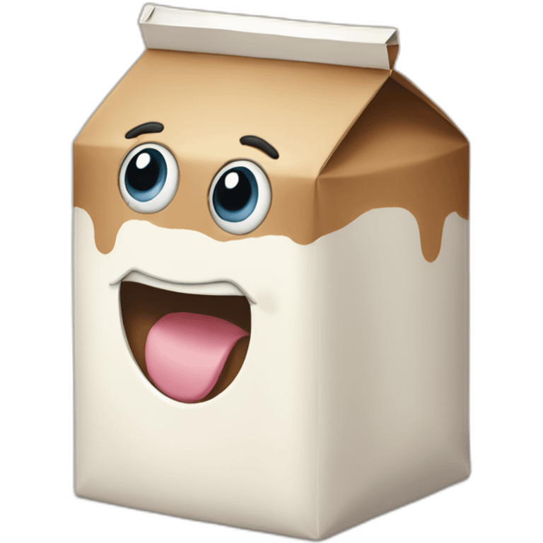 Milkbox with eyes and mouth emoji