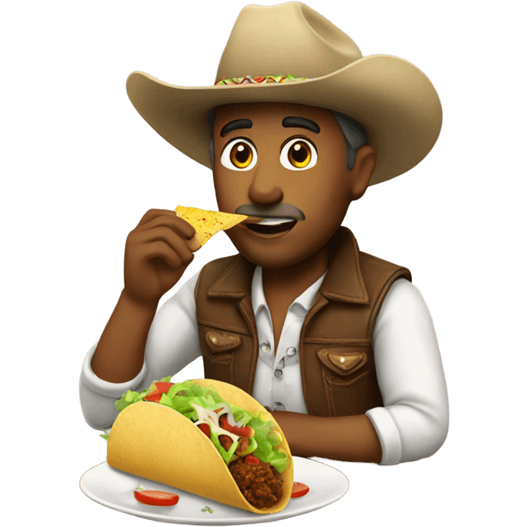 White Cowboy eating taco emoji