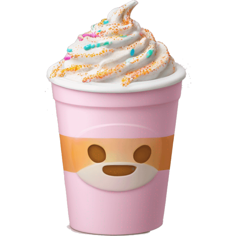 Light pink pumpkin latte with Multicolored Sprinkling emoji