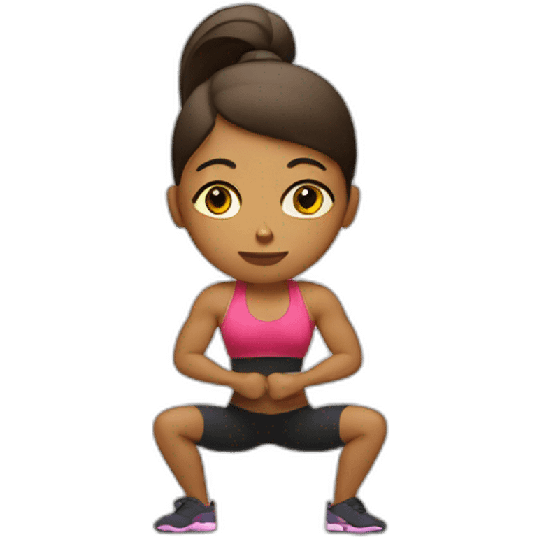 a sad female fitness trainer weightlifting emoji