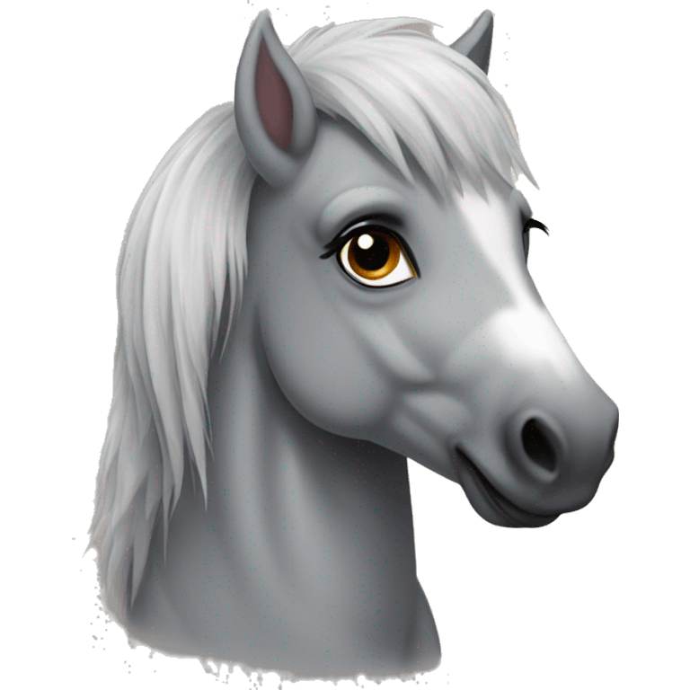 Grey American miniature pony emoji