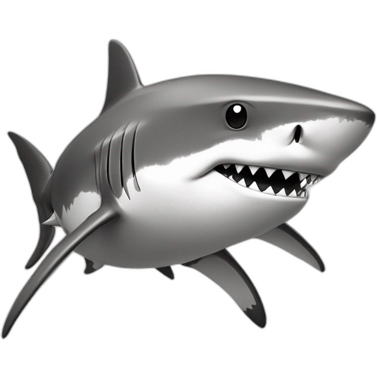 shark standing with a camouflage cap on its head,black and white,cartoon,sketched,sketch emoji