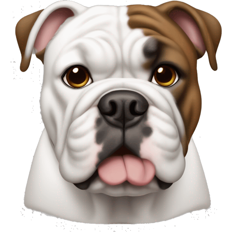 white,black, little brown english bulldog emoji